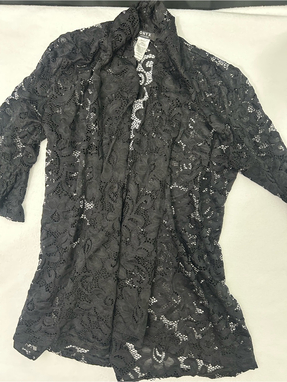 Onyx Black Crochet Lace Cover-Up
